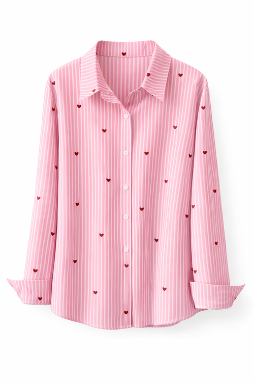 Amber – Blouse met Hartjesborduursel