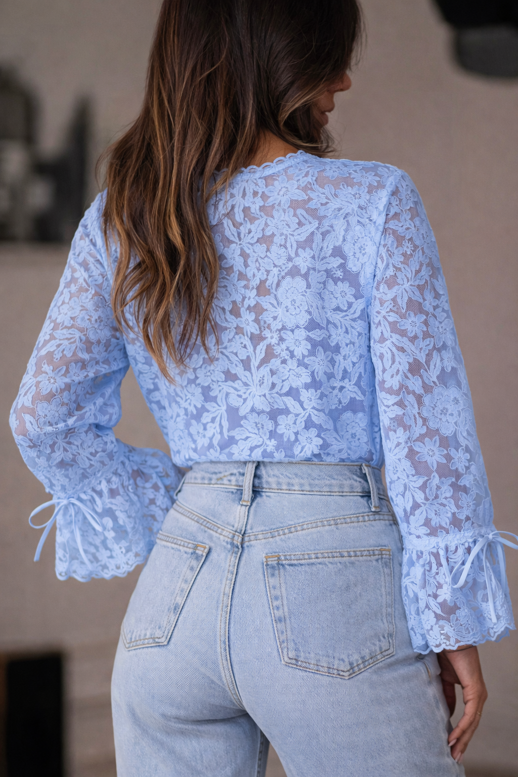 Lee – Kantenblouse met bloemen